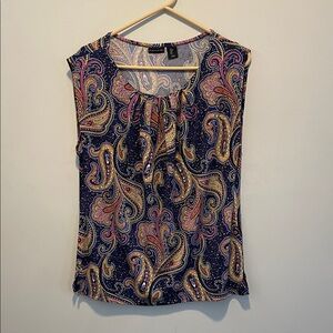 Tahari Multicolor Paisley Blouse
